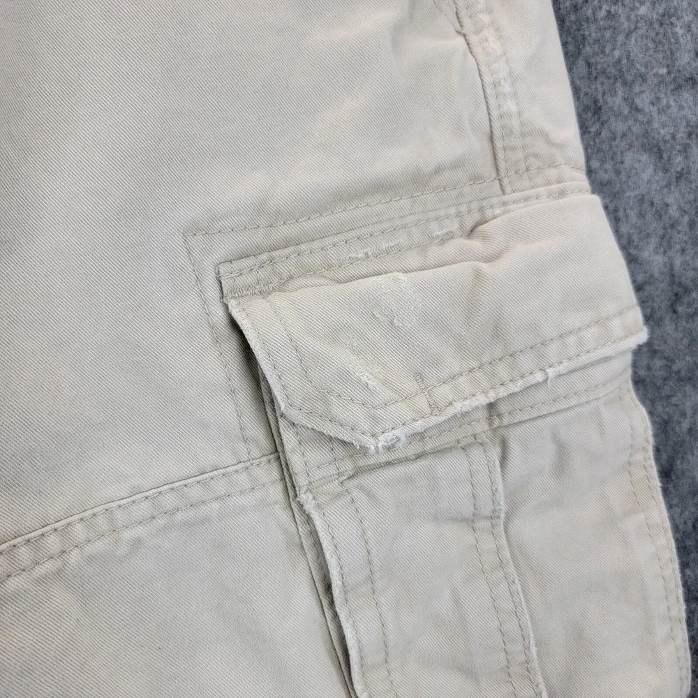 Abercrombie Fitch Shorts Mens 32 Khaki‎ Tan Heavy Cargo Distressed Military Y2K